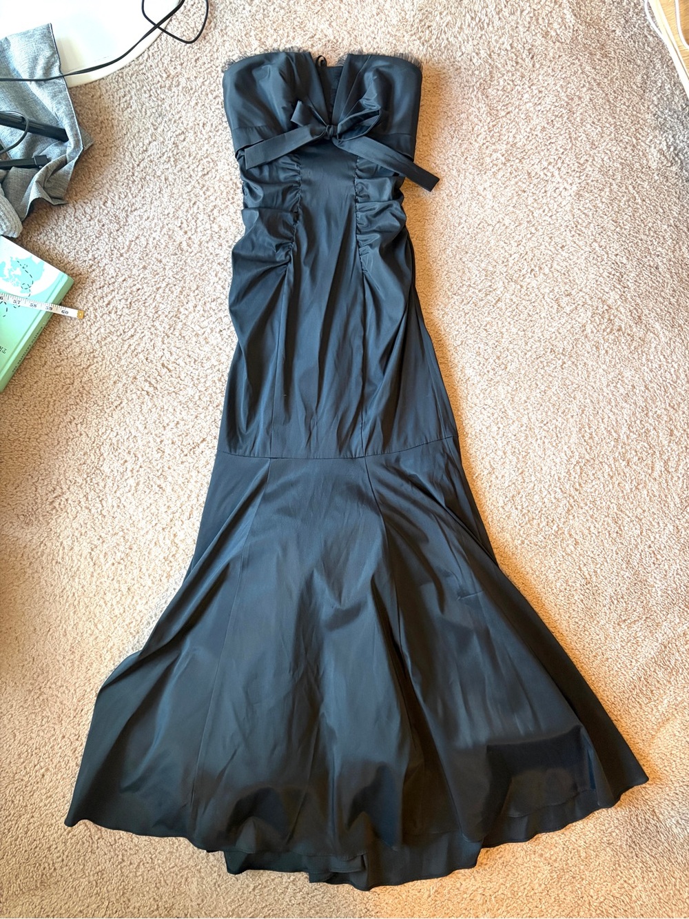 Stunning Vintage Cache Black Bow Maxi Gown